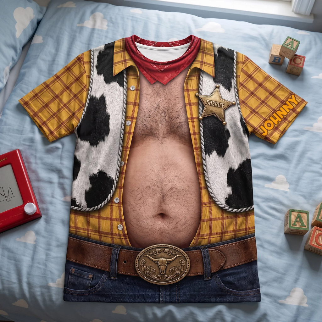 Funny Cowboy AOP Shirt - Personalized Gift for Him - Unique Movie Fan Apparel