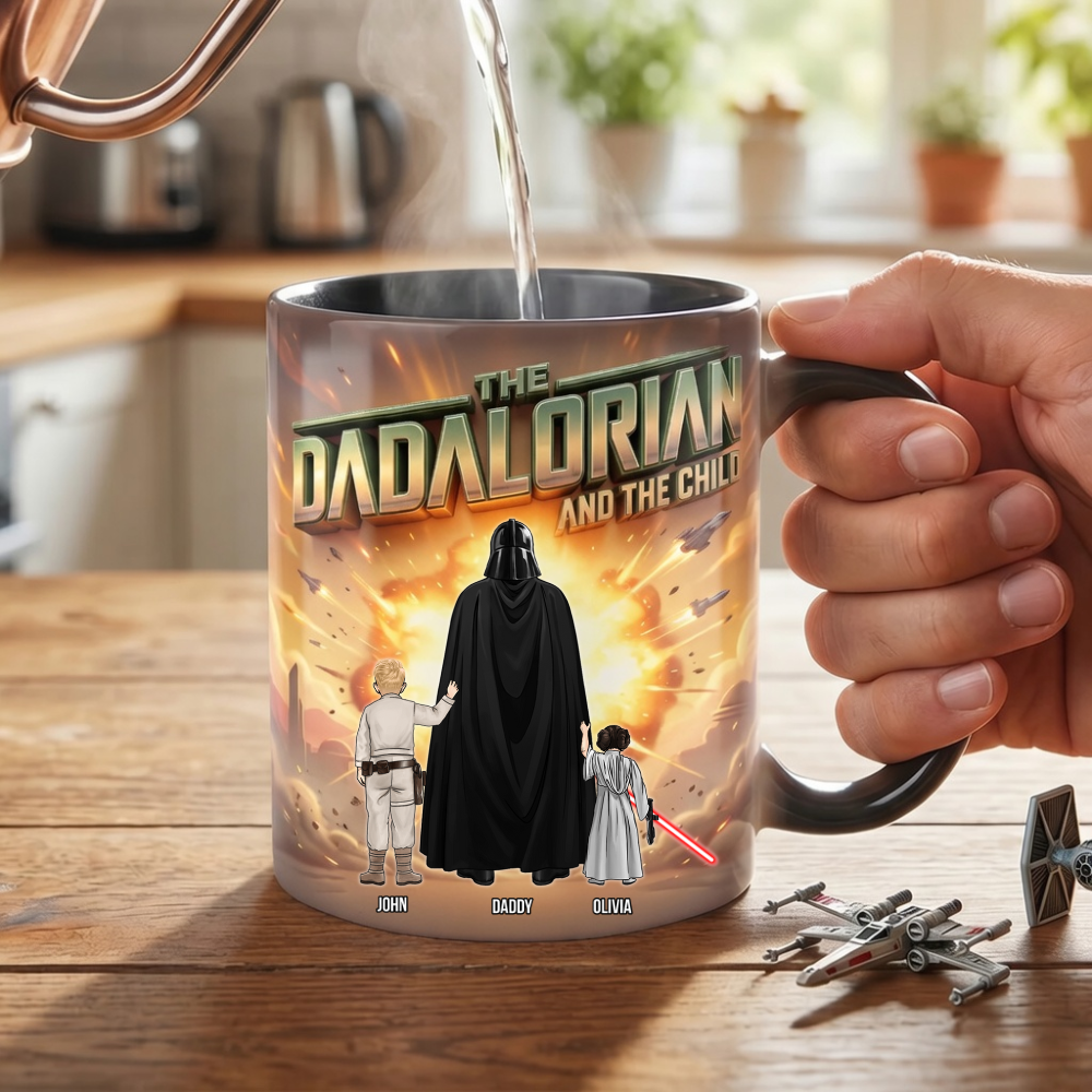 Personalized Color Changing Mug Dadalorian Gift for Dad