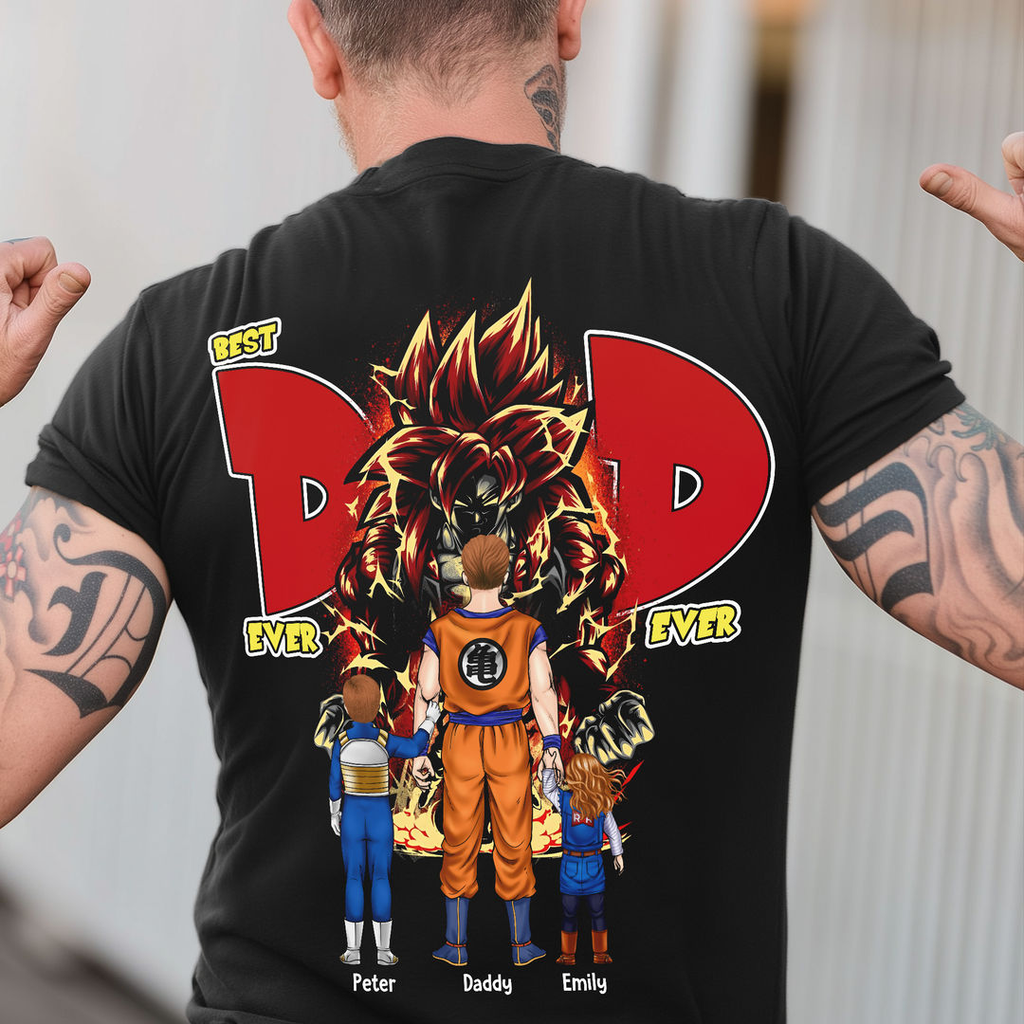 Personalized Best Dad Ever T-Shirt Custom Name Gift for Dad