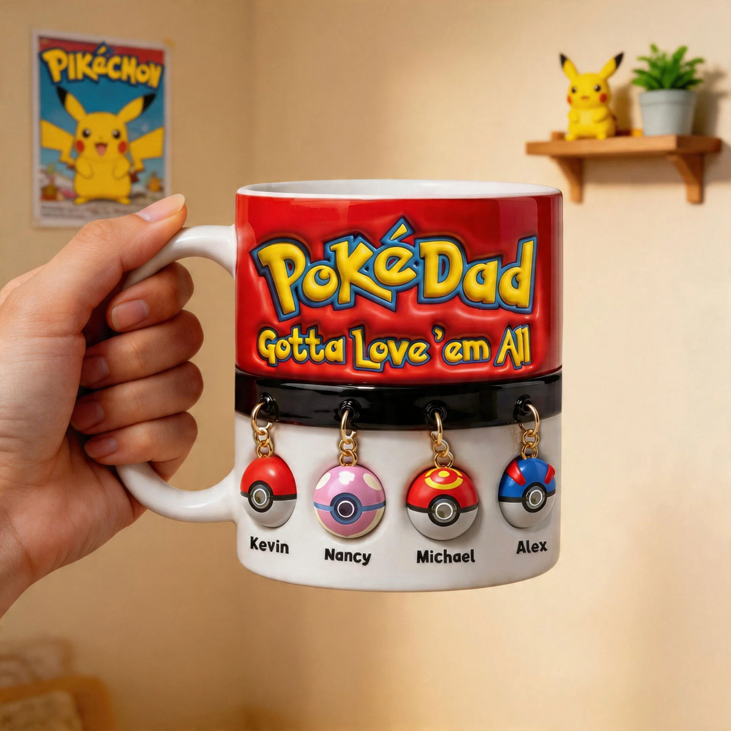 Personalized Pokémon Themed Coffee Mug Unique Gift for Dad Mug GradoCreations