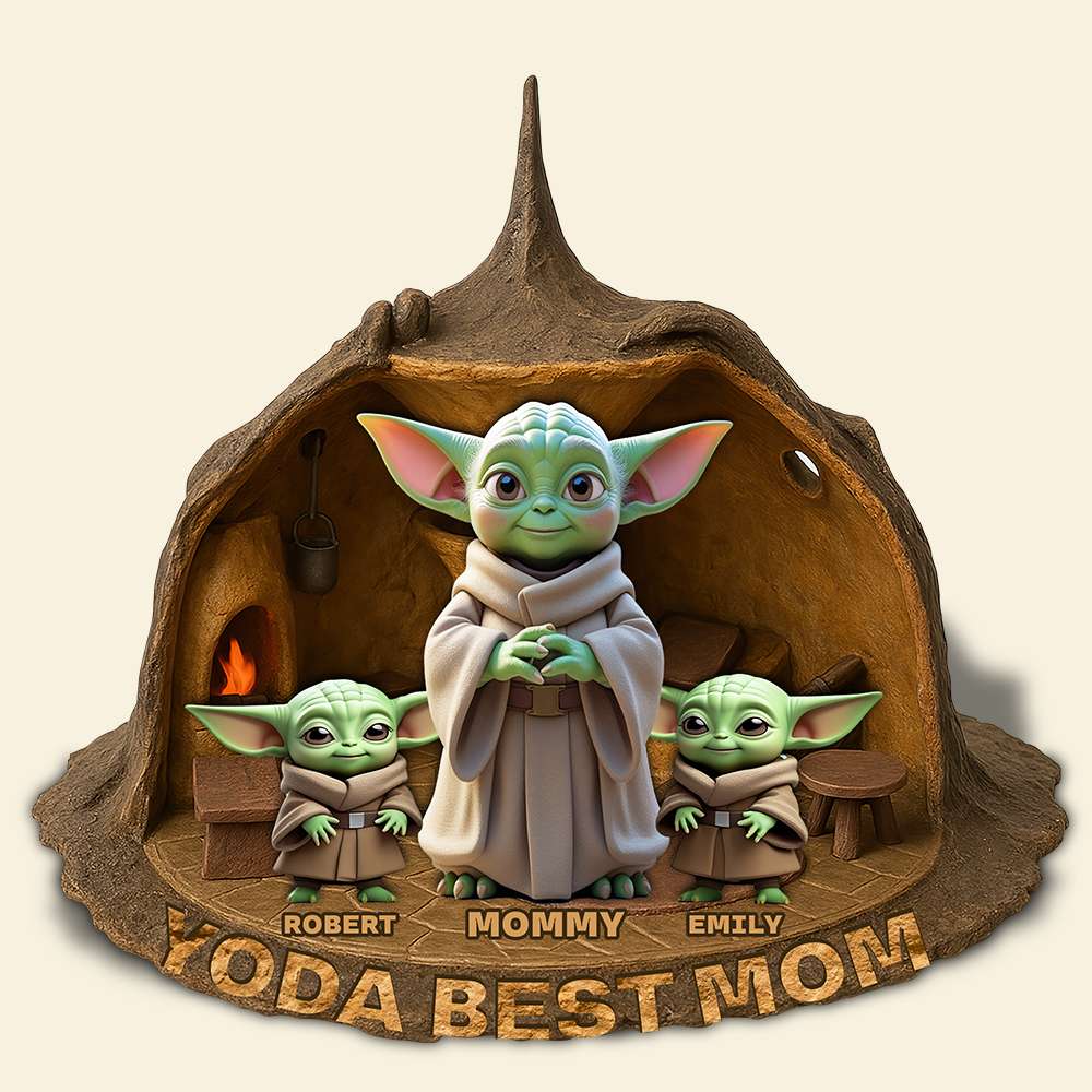 Personalized Yoda Best Mom Acrylic Plaque Custom Gift for Mom