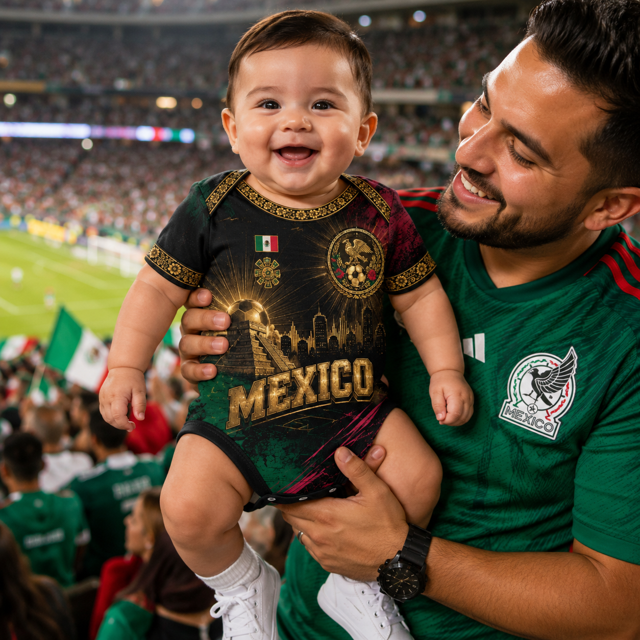 Personalized Mexico Pride Baby Jersey Bodysuit Custom Name for New Parents
