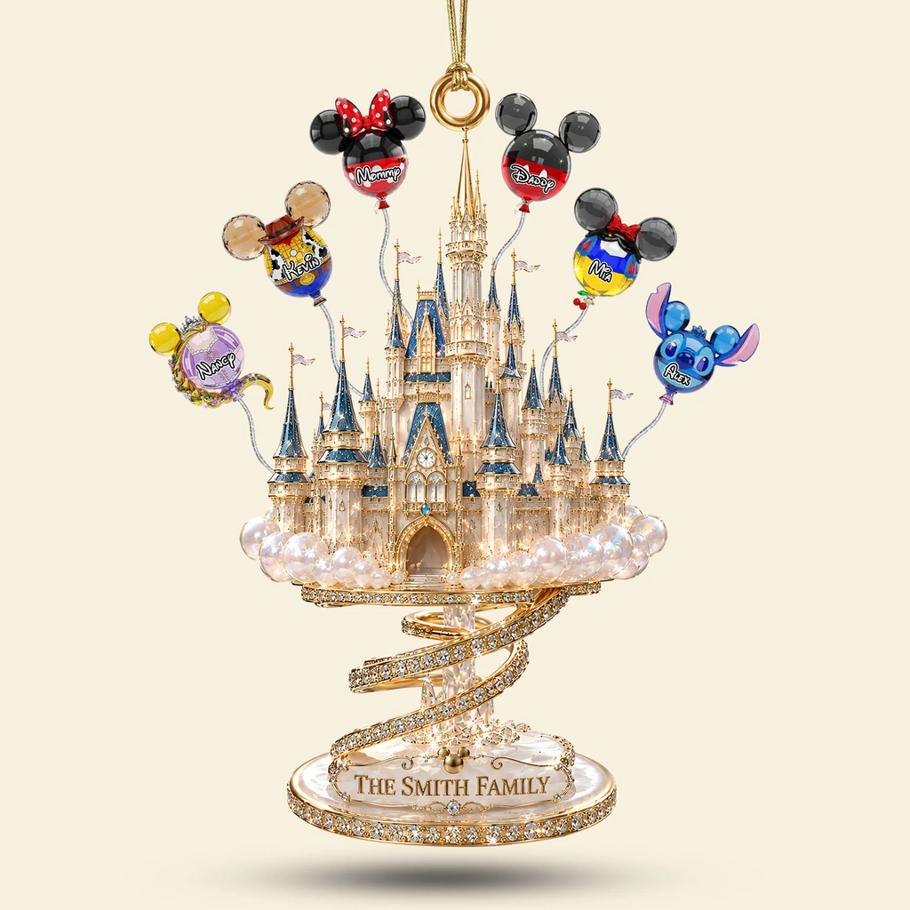 Personalized Acrylic Ornament Dreamy Balloon Castle Family Christmas Gift Ornament GradoCreations