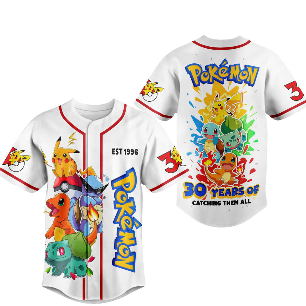 Personalized Pokémon Baseball Jersey Custom Name Gift for Fans