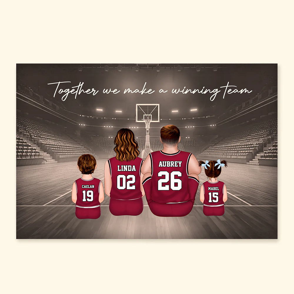 Personalized Basketball Family Canvas Poster Gift for Sports Lovers