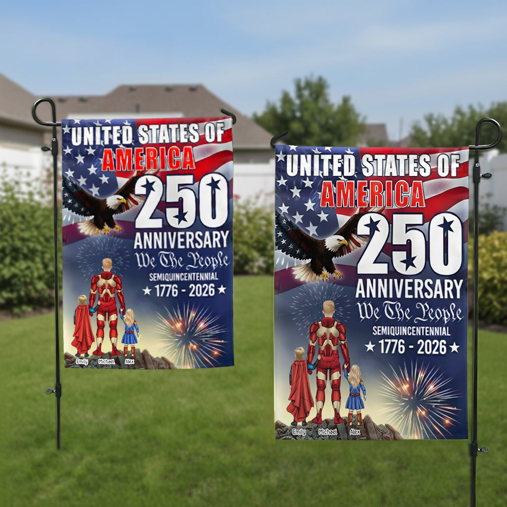 Personalized 250th Anniversary American Flag Family Gift Flag GradoCreations