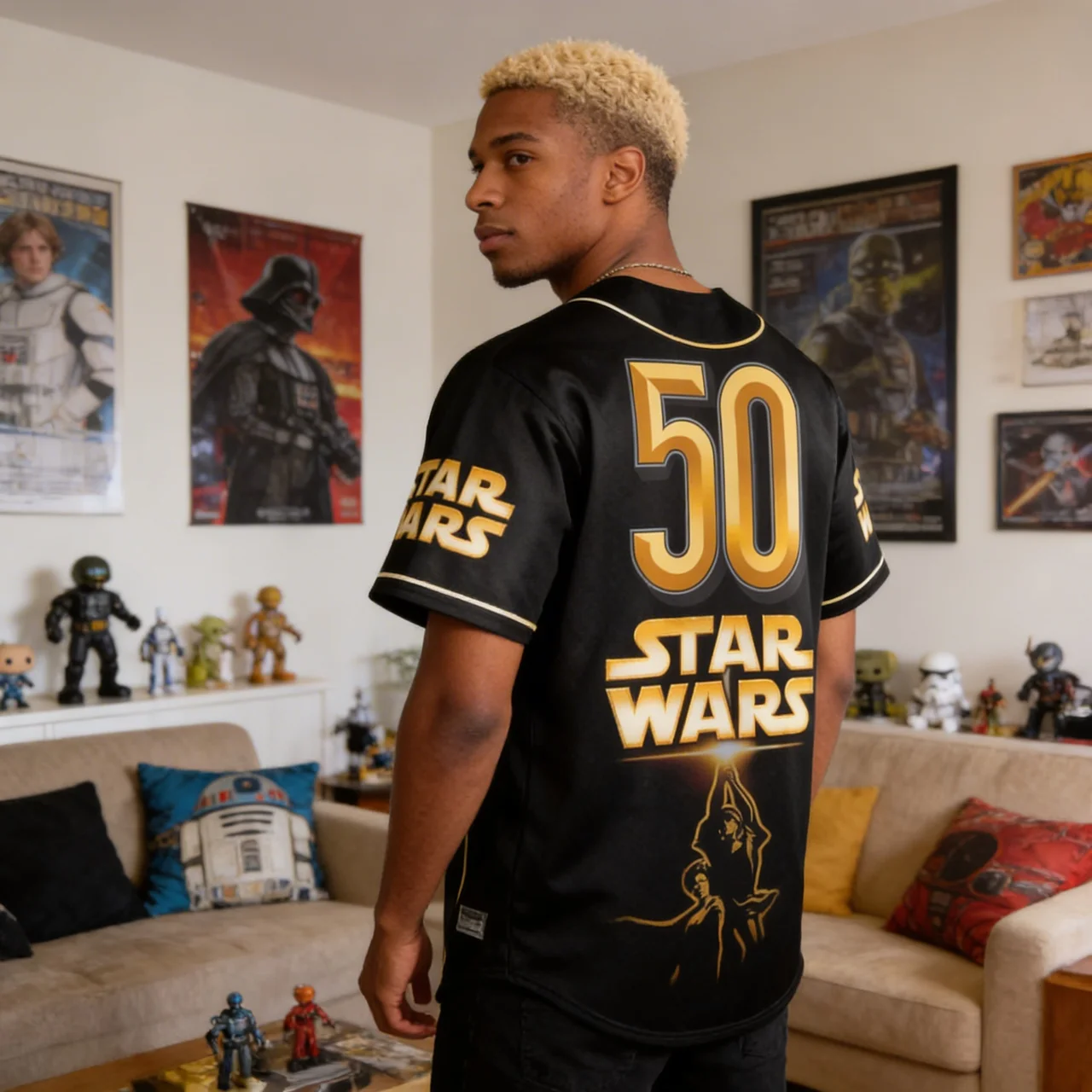 Personalized Star Wars Baseball Jersey Custom Name Gift for Anniversary