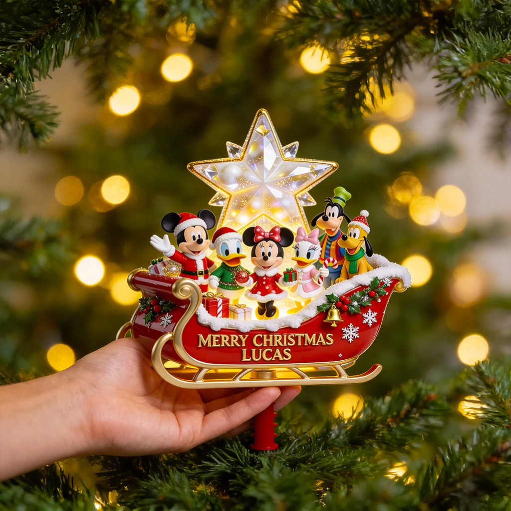 Personalized LED Light Tree Topper with Mickey Mouse for Christmas Gift LED Light Tree GradoCreations