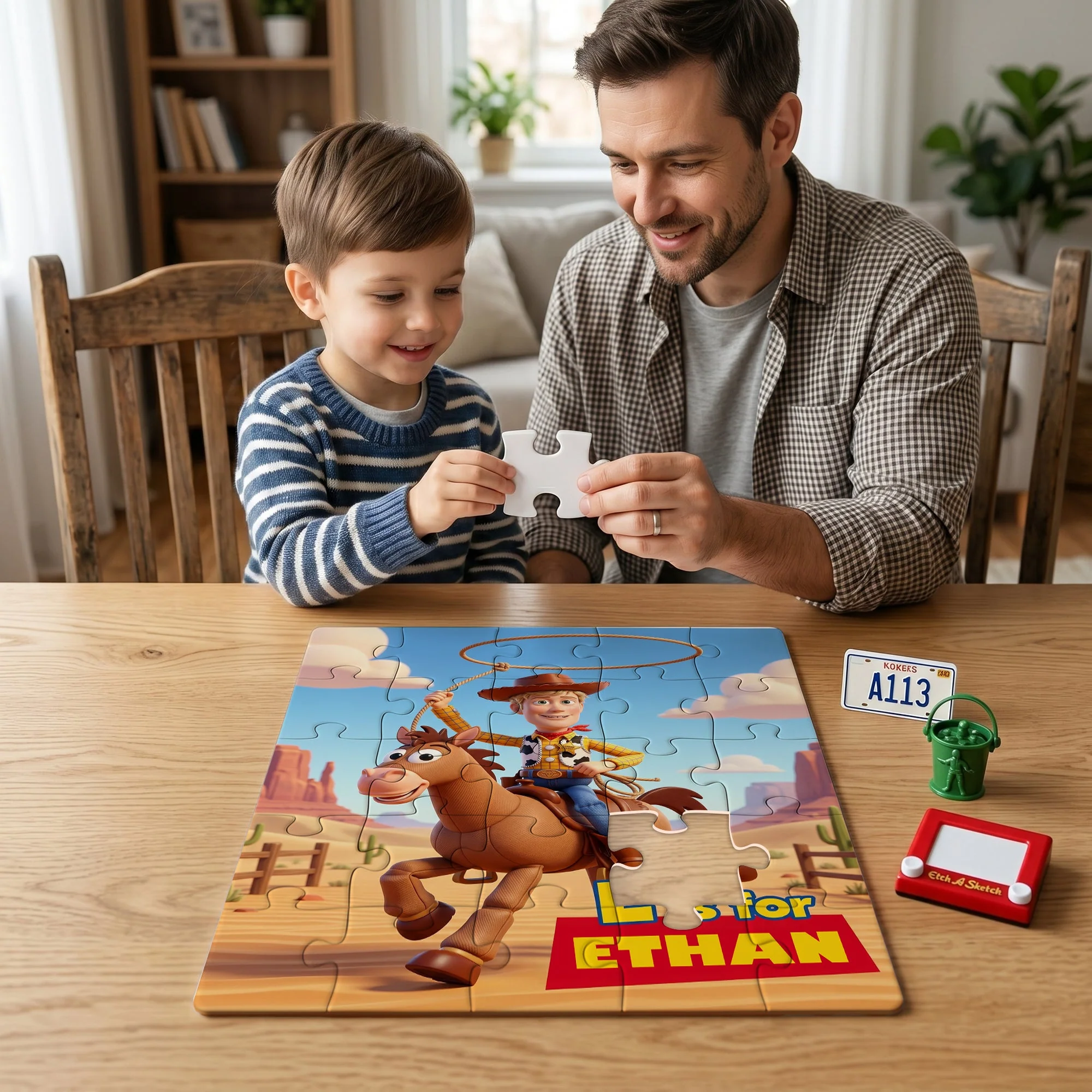 Personalized Cowboy Photo Puzzle Custom Name Toy Gift for Kids
