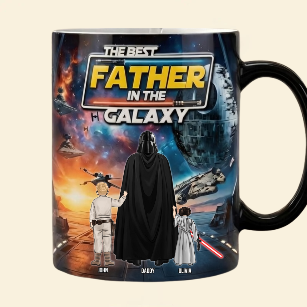 Personalized Color Changing Mug Best Father in the Galaxy Gift for Dad
