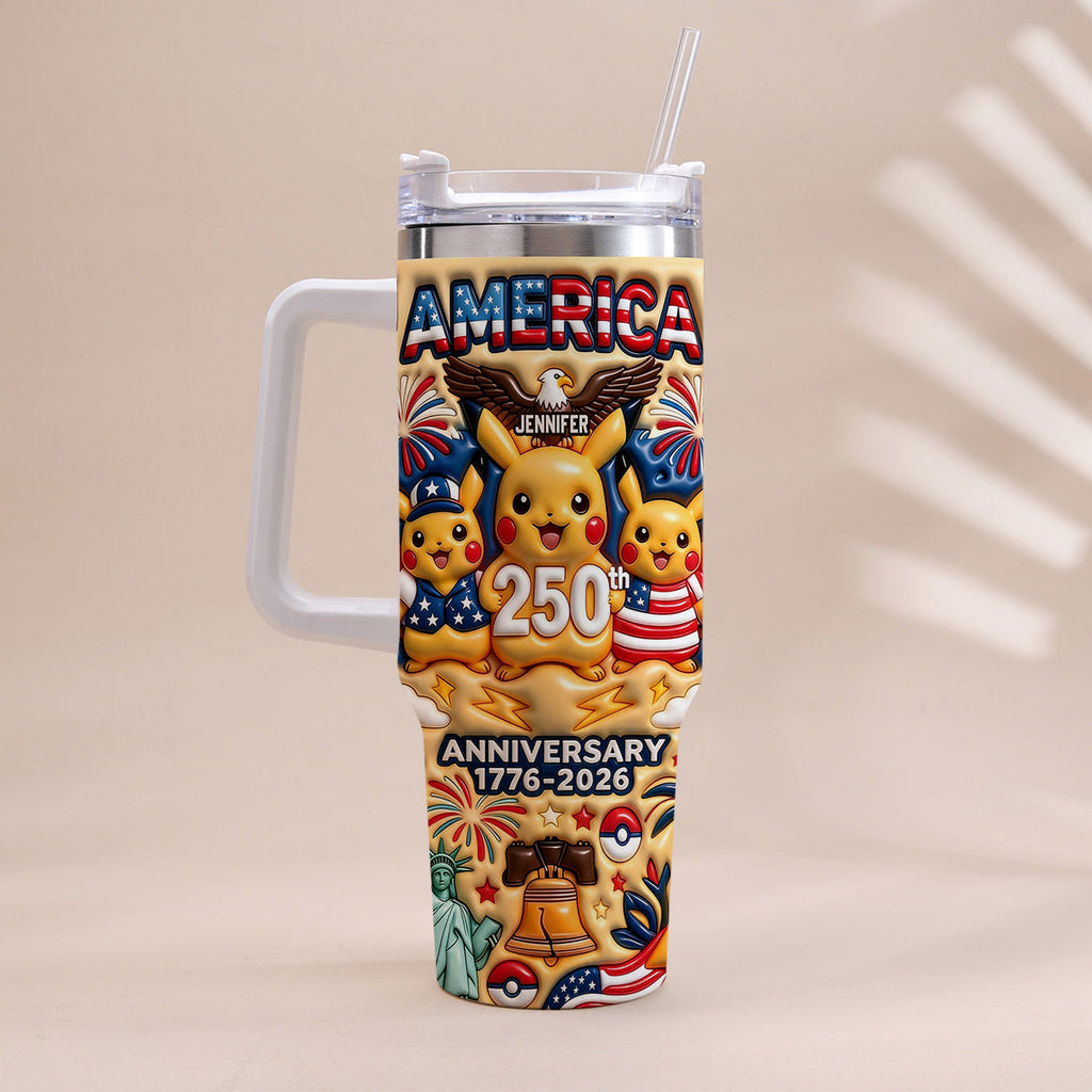 Personalized 250th Anniversary Tumbler USA Gift for Movie Fans