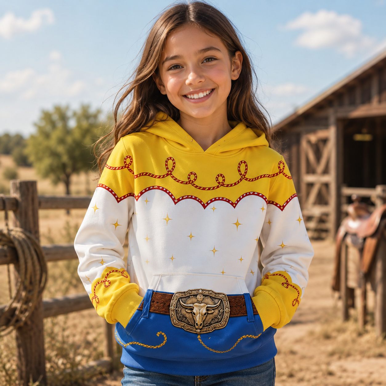 Personalized Cowgirl AOP Shirt for Kids - Halloween Cosplay Gift AOP Shirt GradoCreations