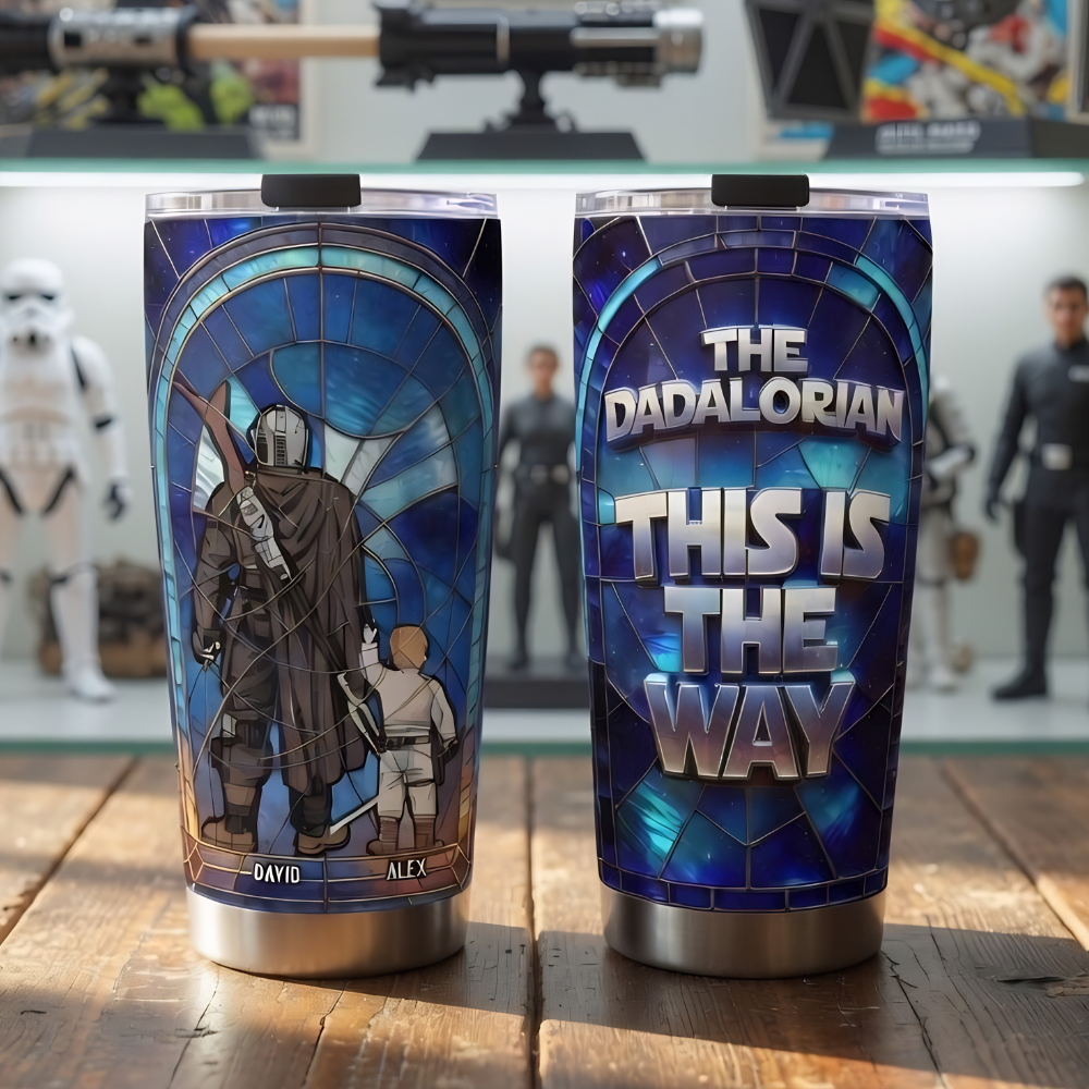 Personalized Dadalorian Tumbler Gift for Dad - Stainless Steel