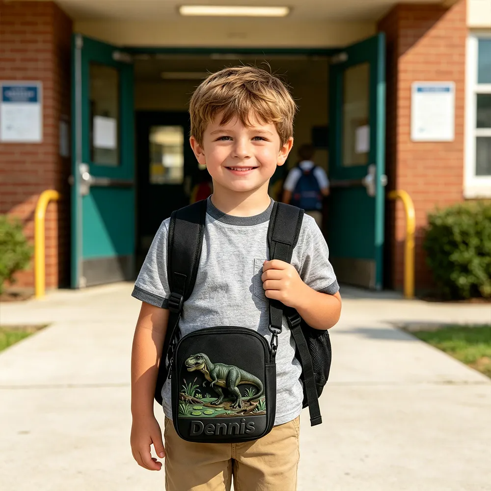 Personalized T Rex Dinosaur Backpack Set for Kids - Back to School Gift