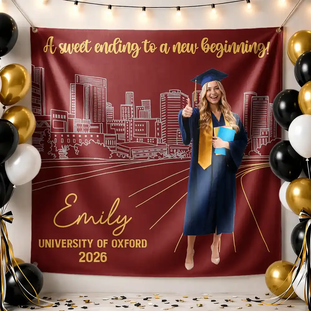 Personalized Graduation Backdrop Custom Name Gift for Graduate