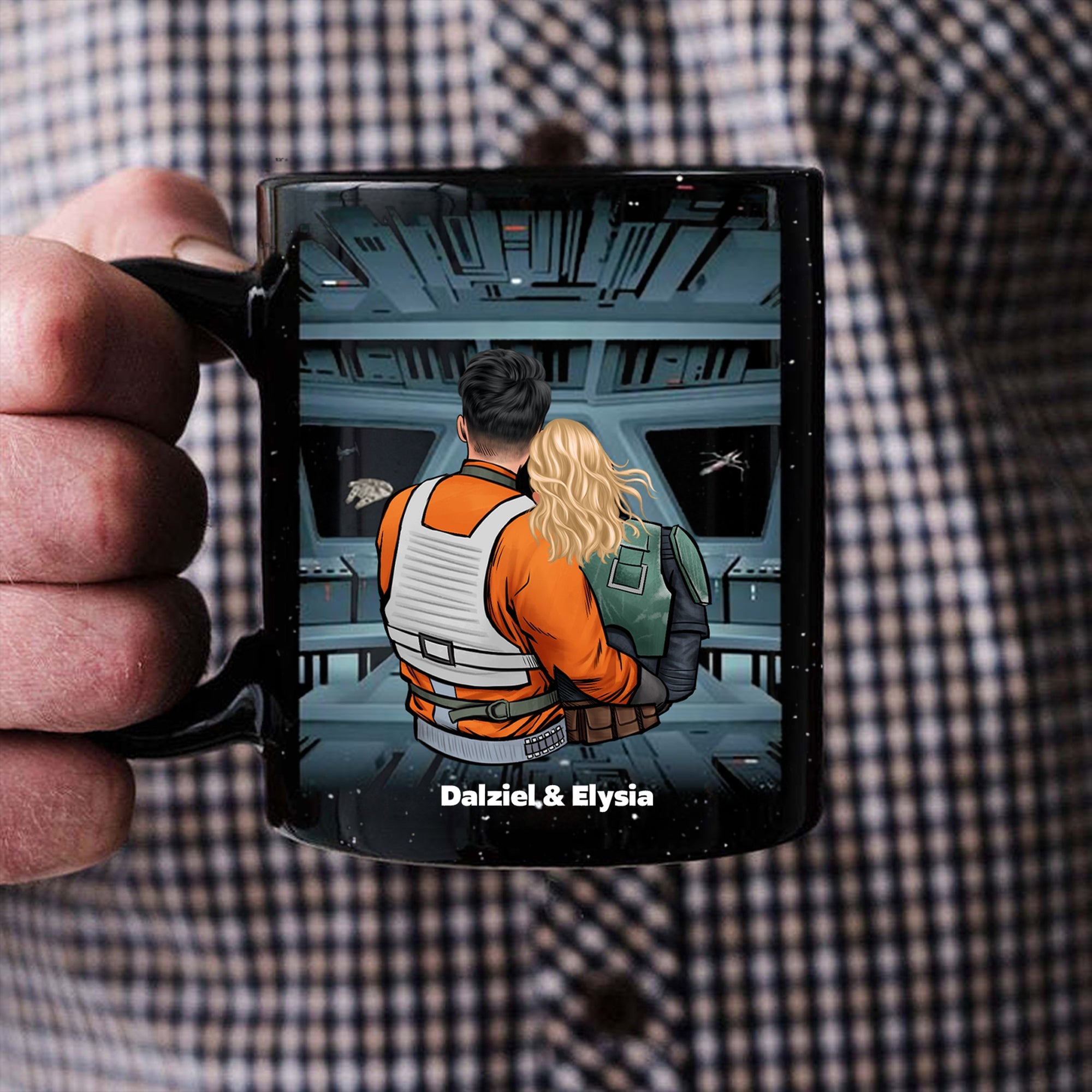 Personalized Black Mug with Star Wars Quote for Couples Gift