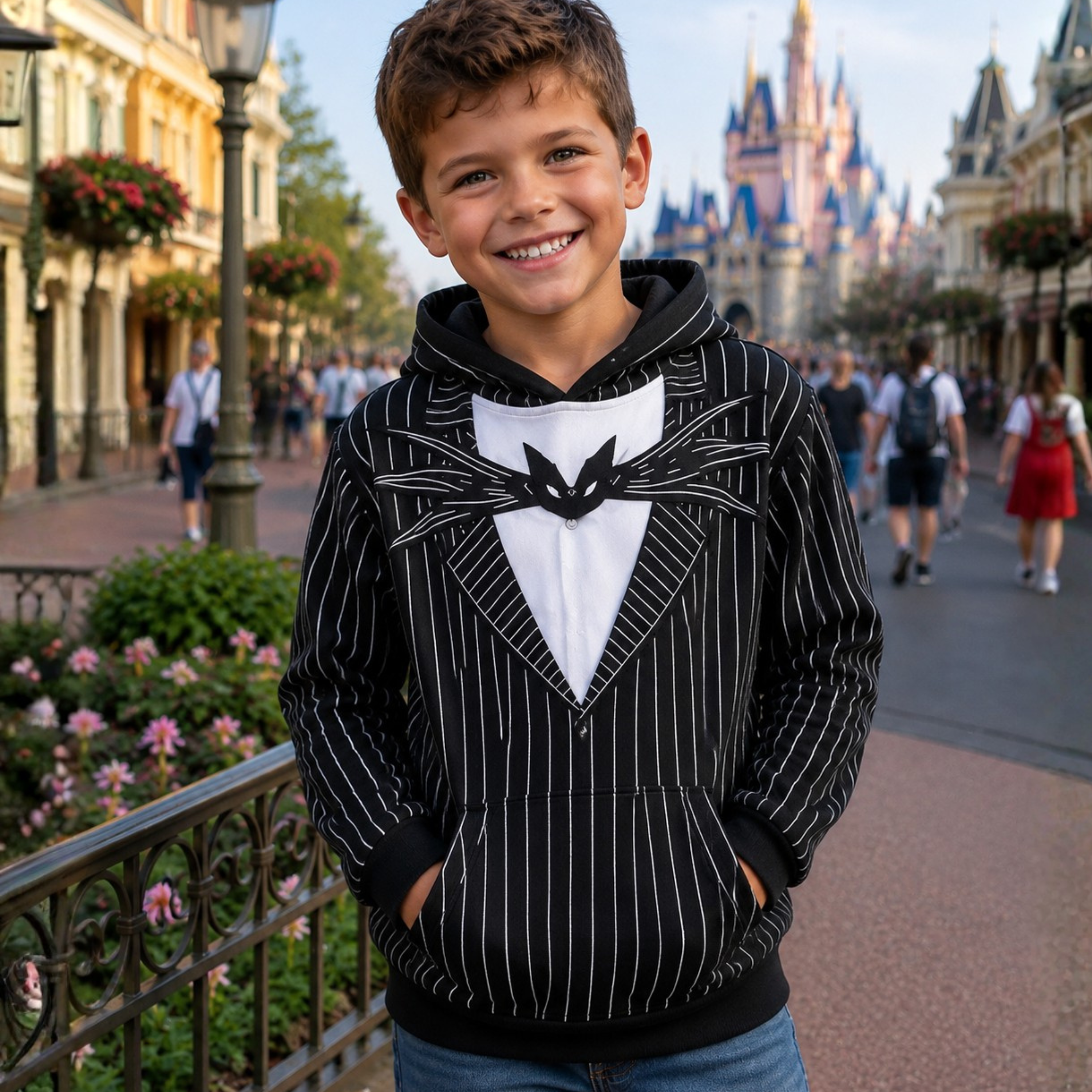 Personalized Jack Skellington AOP Shirt for Kids Halloween Costume AOP Shirt GradoCreations