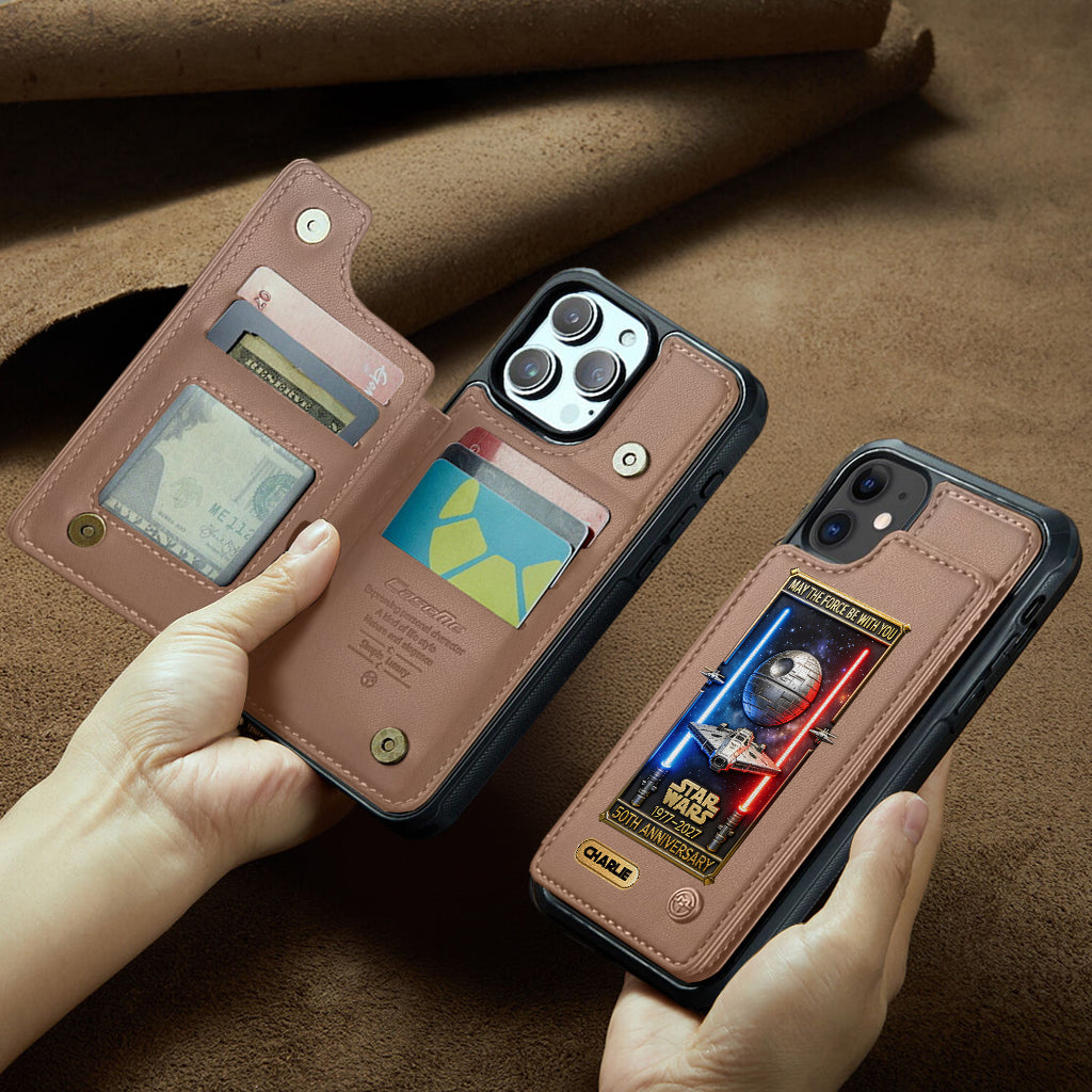 Personalized Star Wars 50th Anniversary Wallet Phone Case Gift for Fans