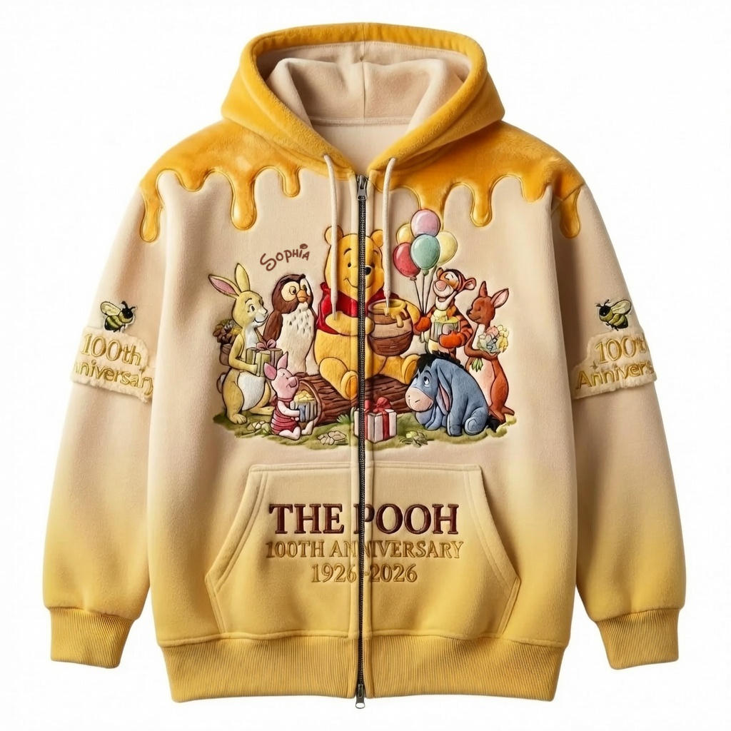 Personalized 100th Anniversary Pooh AOP Shirt Gift for Fans