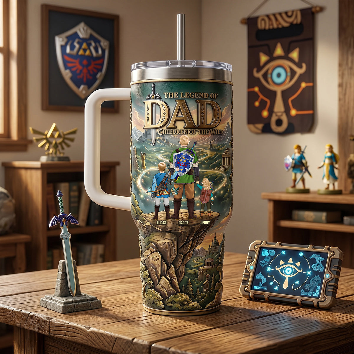 Personalized Fantasy Dad Tumbler Custom Name Gift for Father