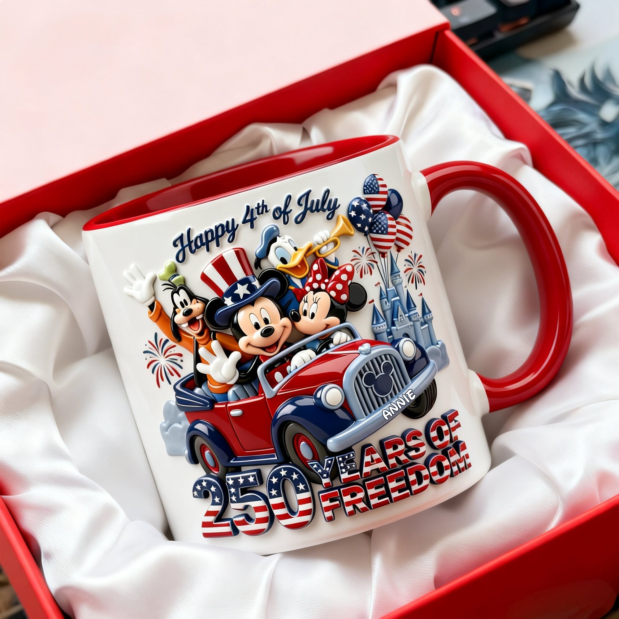 Personalized 4th of July Accent Mug Custom Name Gift for Patriots