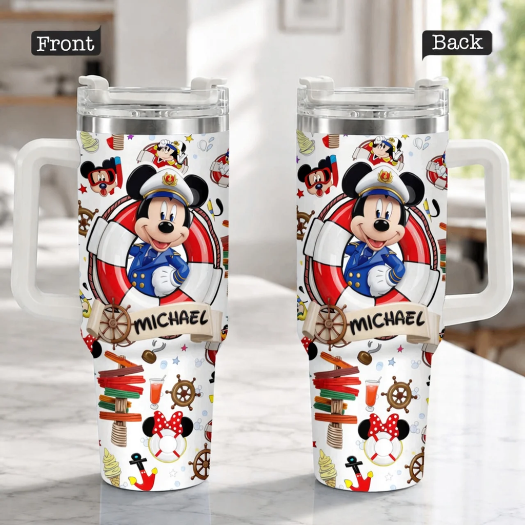 Personalized Disney-Style Stainless Steel Tumbler with Name - Gift for Fans