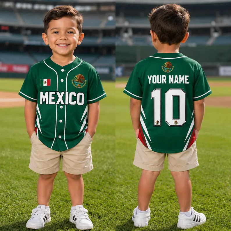 Personalized Mexico Football Jersey Custom Name Gift for Soccer Fans