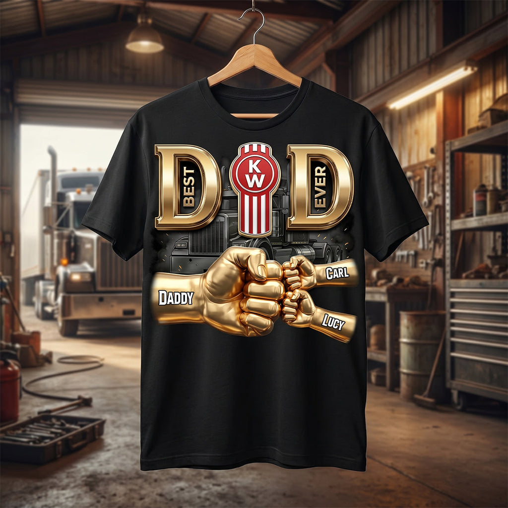 Personalized Best Dad Ever Trucker Shirt Custom Name Gift