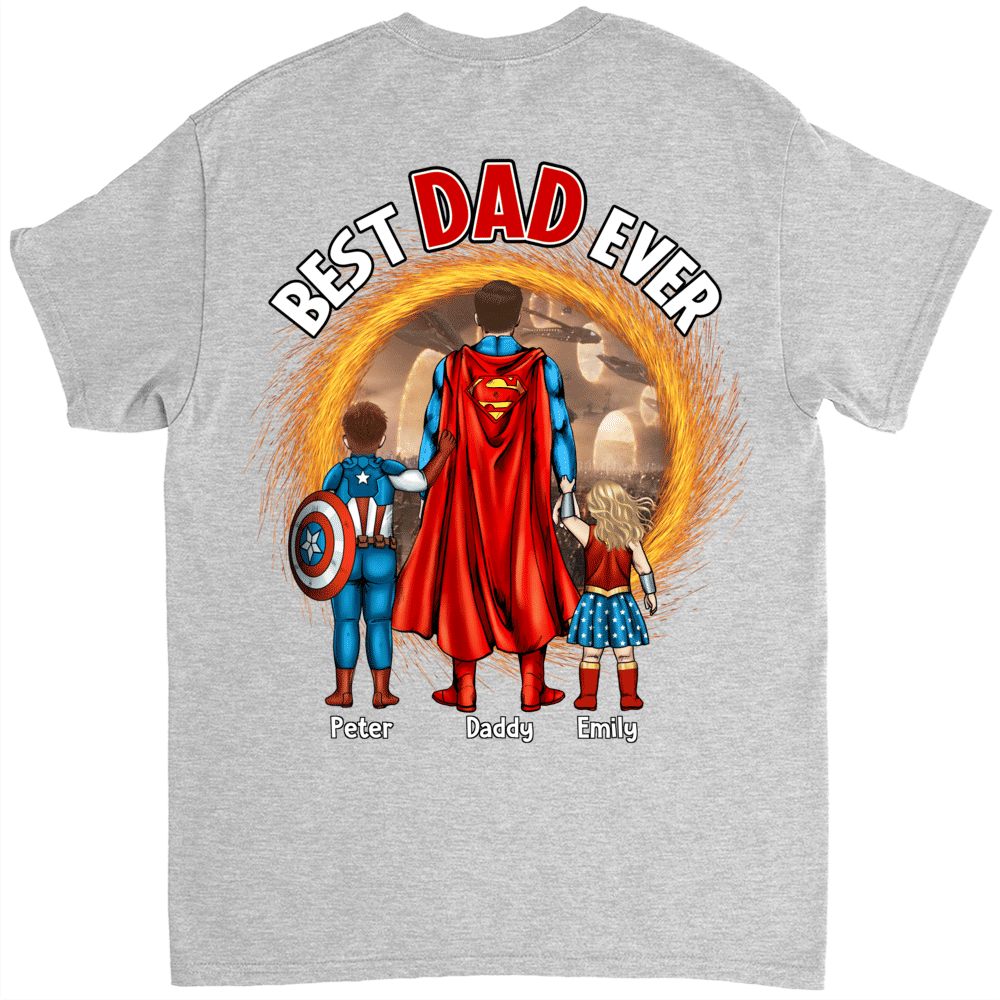 Personalized Superhero Dad Shirt Gift for Father's Day