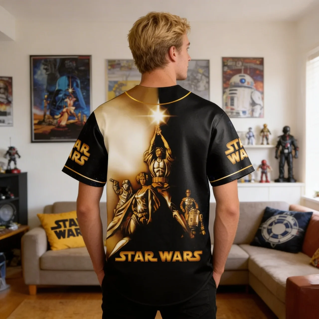 Personalized Star Wars Baseball Jersey Custom Gift for Movie Fans