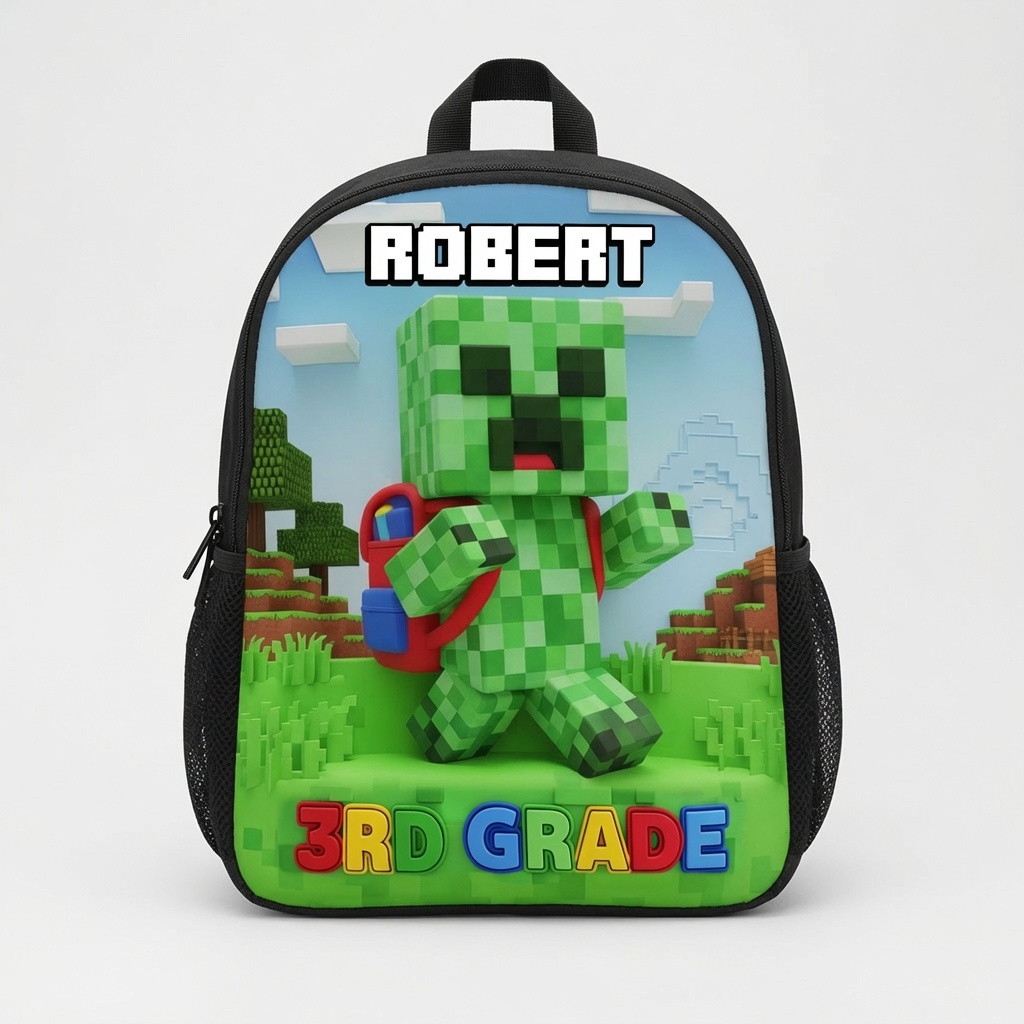 Personalized Minecraft Backpack Set for Kids - Back to School Gift