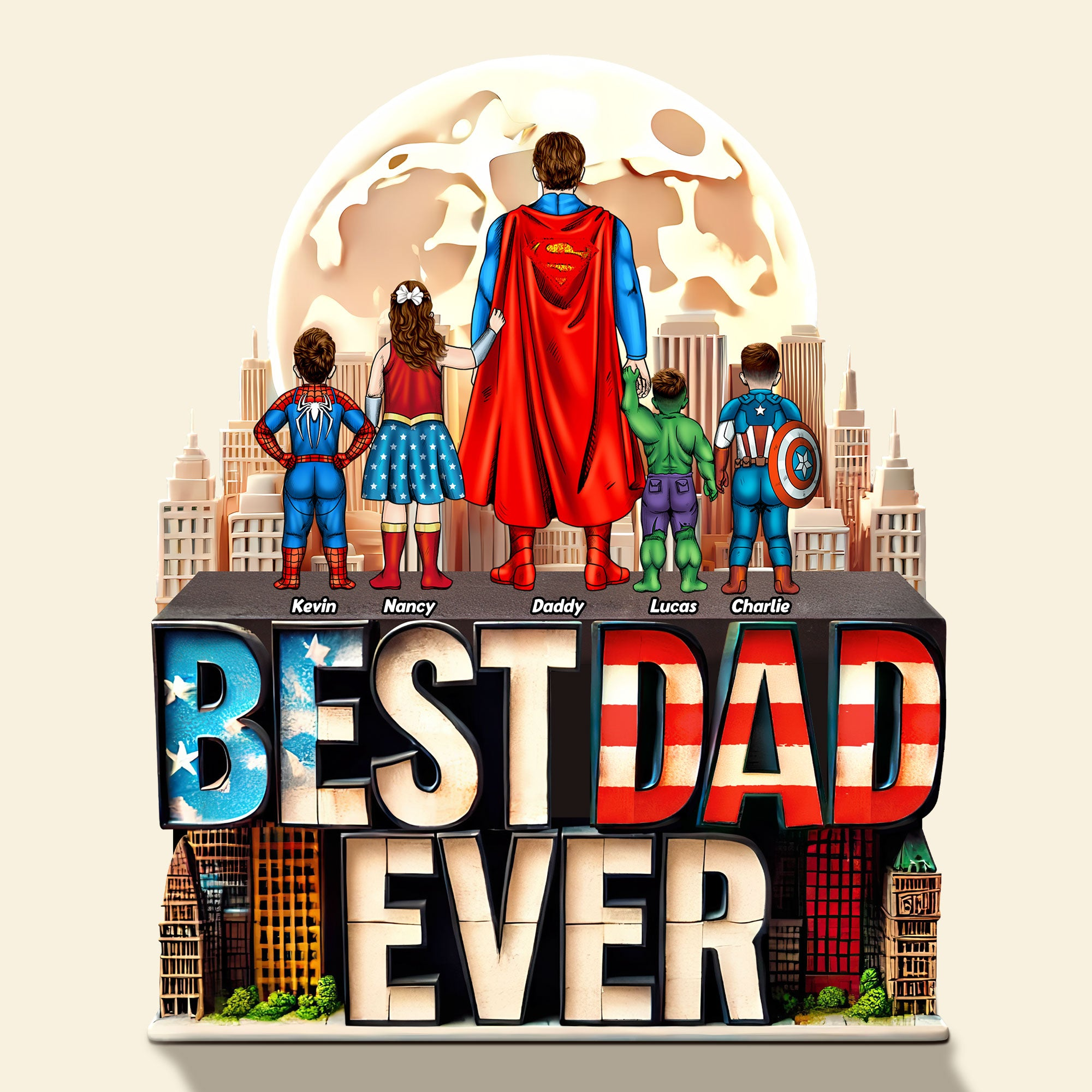 Personalized Best Dad Ever Acrylic Plaque Custom Gift for Dad