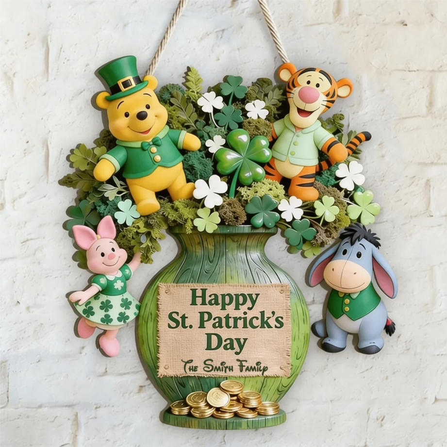 Personalized St. Patrick's Day Wood Sign for Family Home Decor