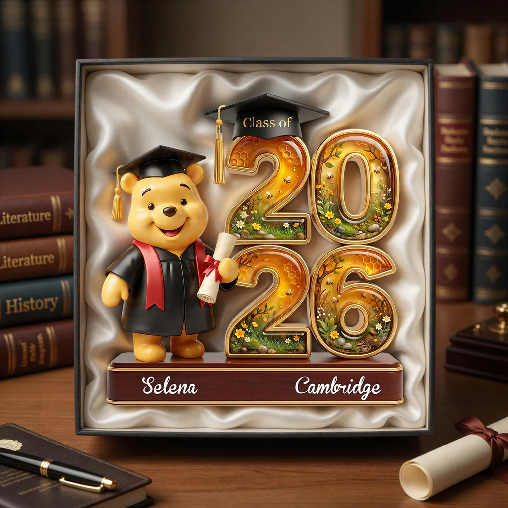 Personalized Graduation Acrylic Plaque Honey Bear Gift Idea