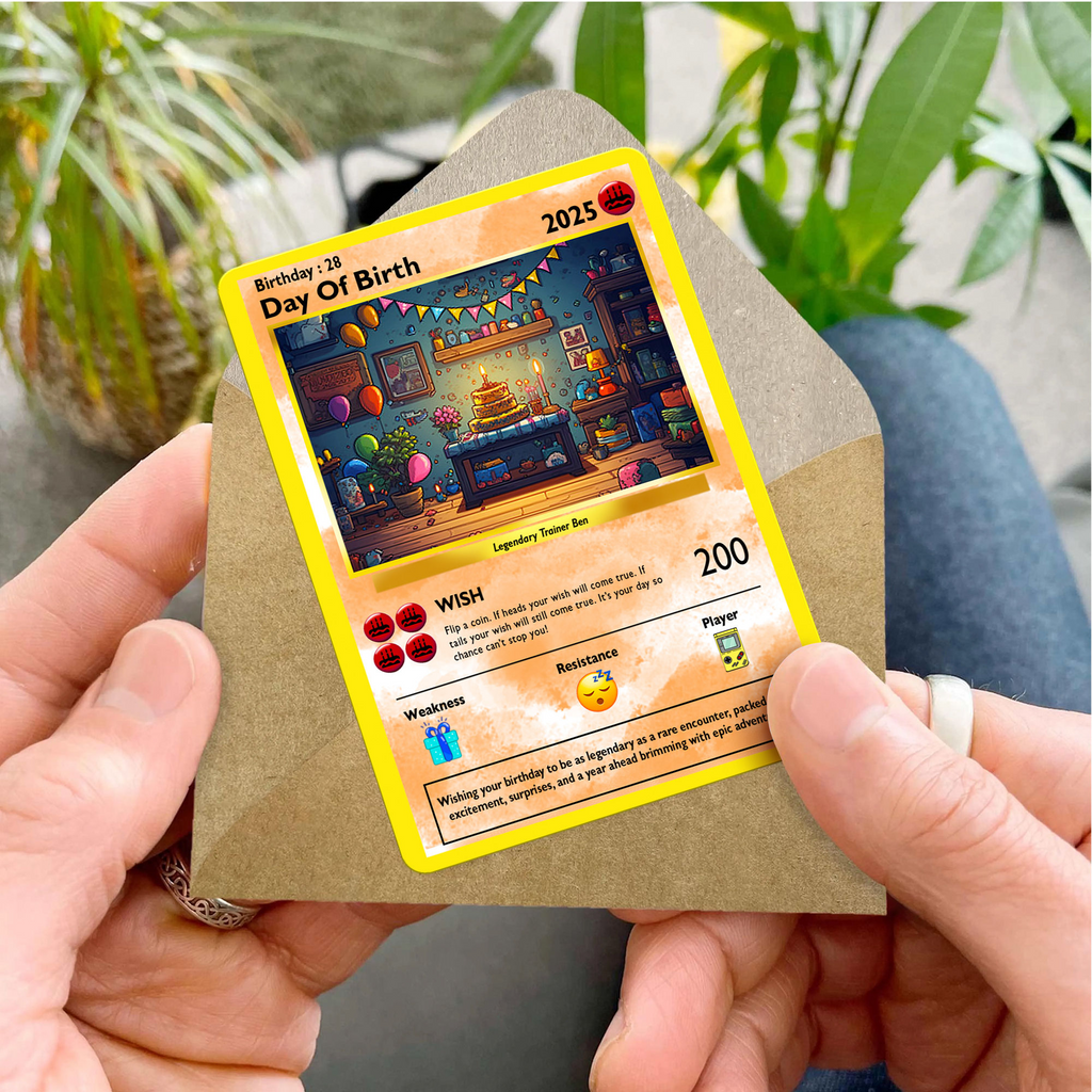 Personalized Pixel PoMo Metal Card Unique Birthday Gift for Kids, Friends