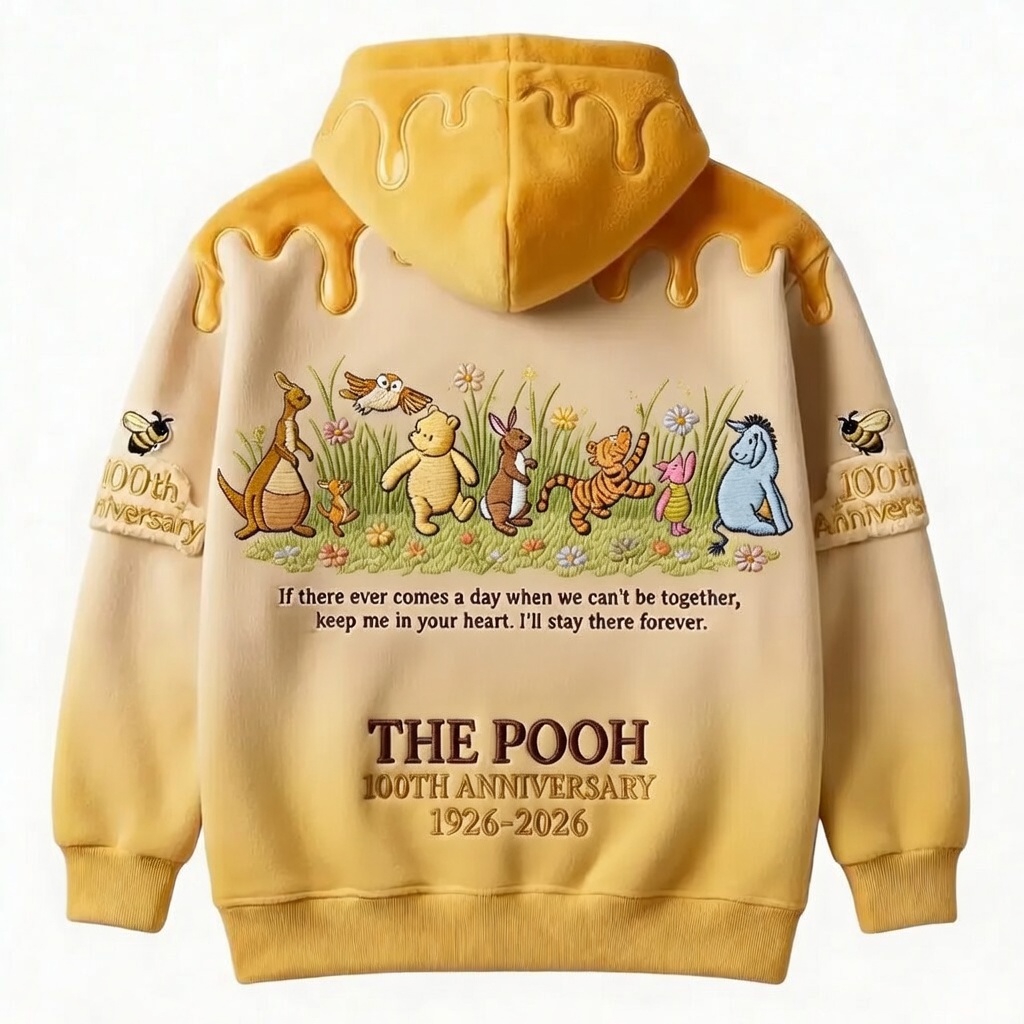 Personalized Winnie the Pooh 100th Anniversary AOP Shirt Gift for Movie Fans