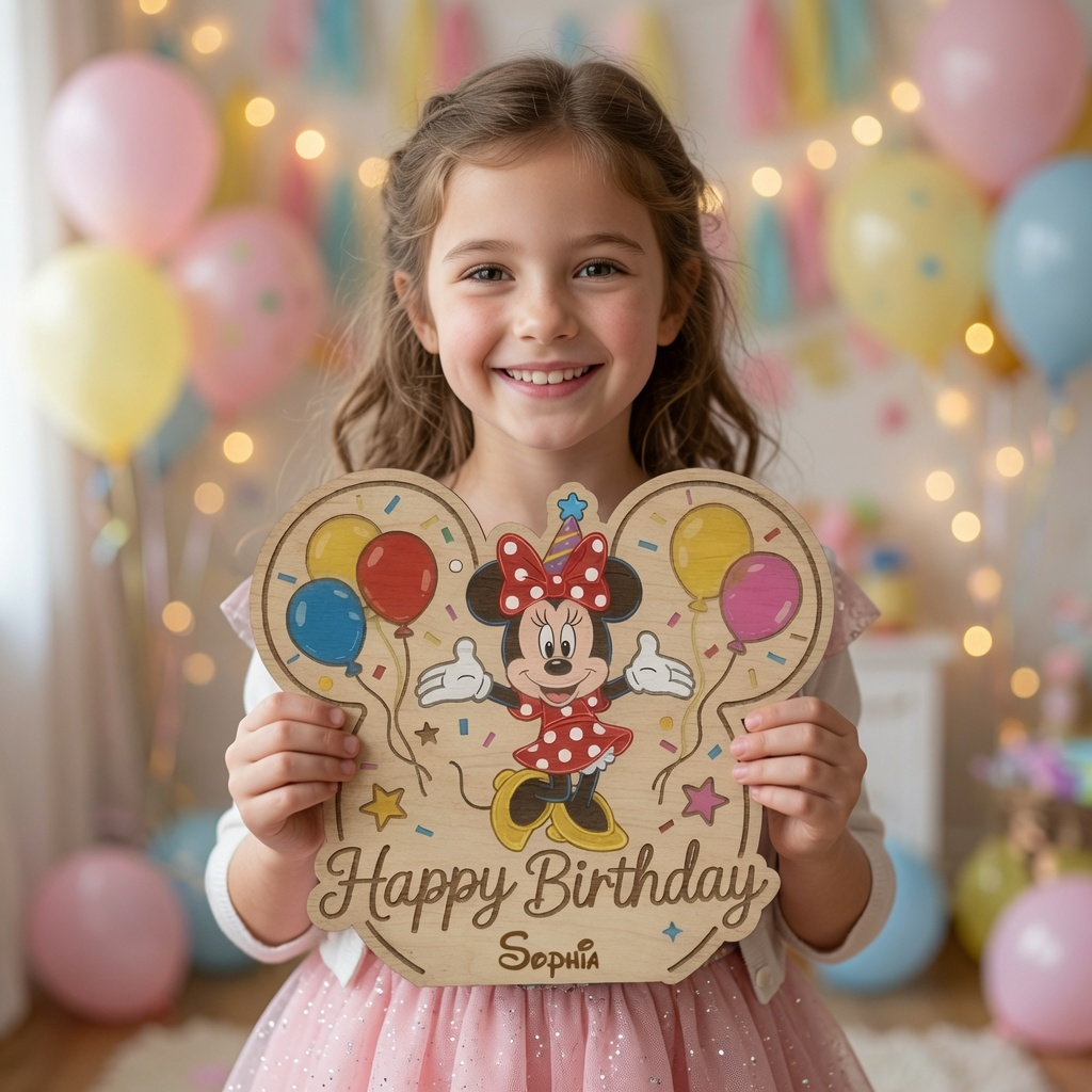 Personalized Mickey Mouse Birthday Wood Sign Gift Decor Wood Sign GradoCreations
