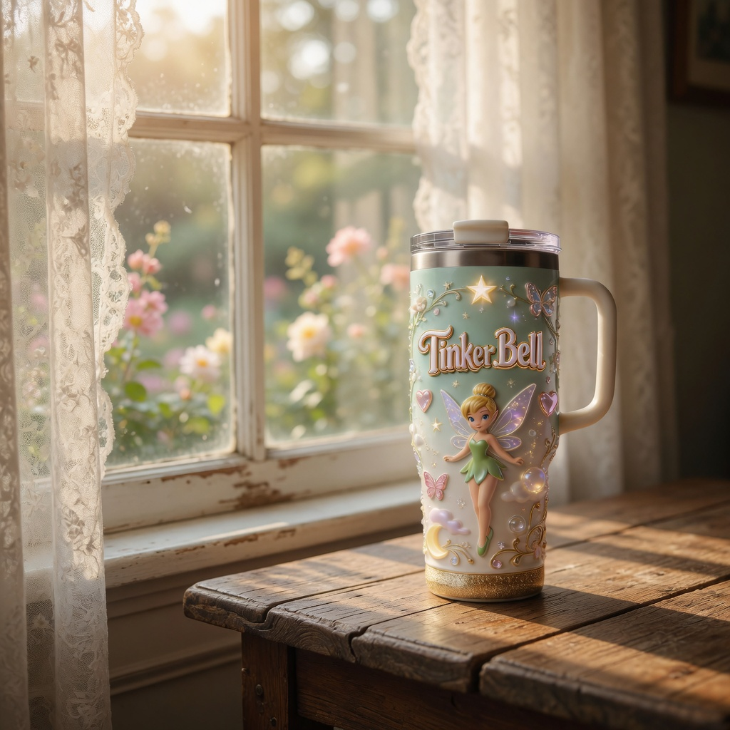Personalized Tinker Bell Fairy Tumbler Custom Gift for Movie Fans