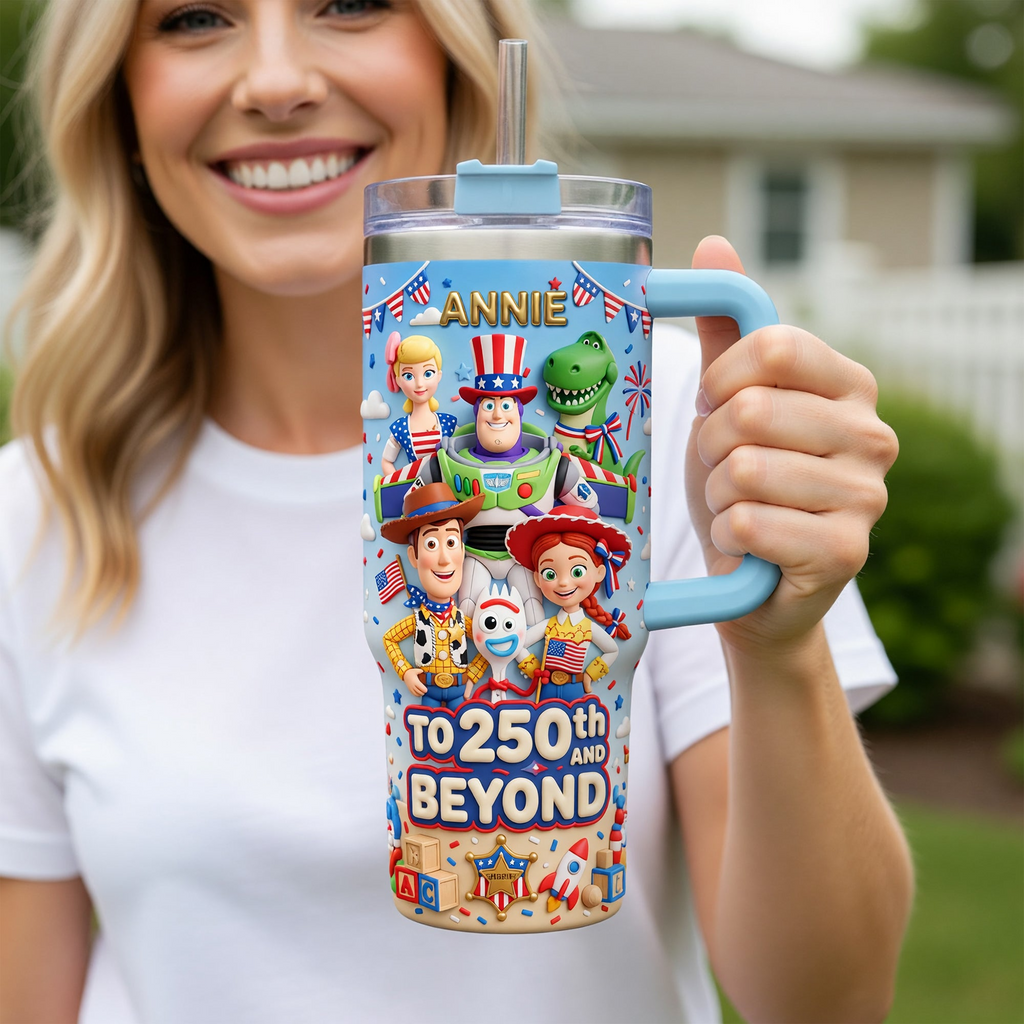 Personalized 40 oz Tumbler with Handle for Movie Fans - Custom Name Gift