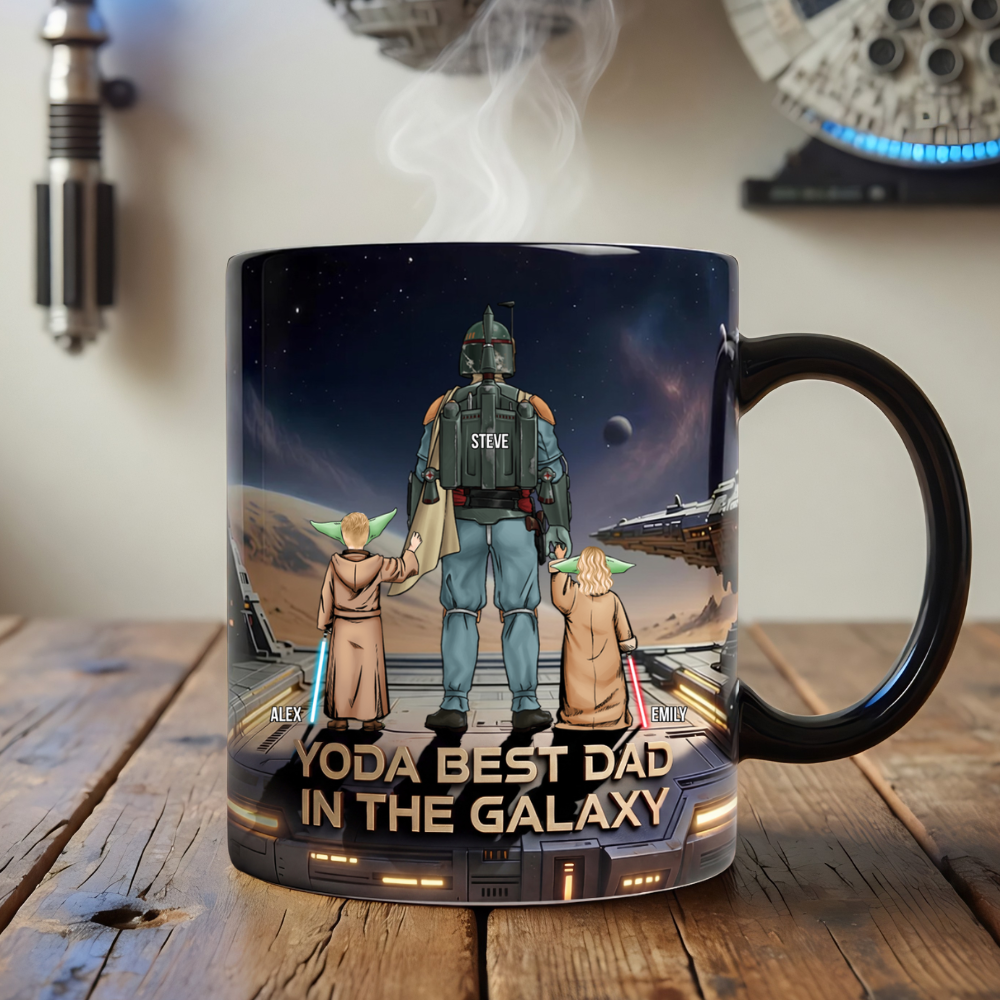 Personalized Yoda Best Dad Mug Custom Accent Gift for Dad