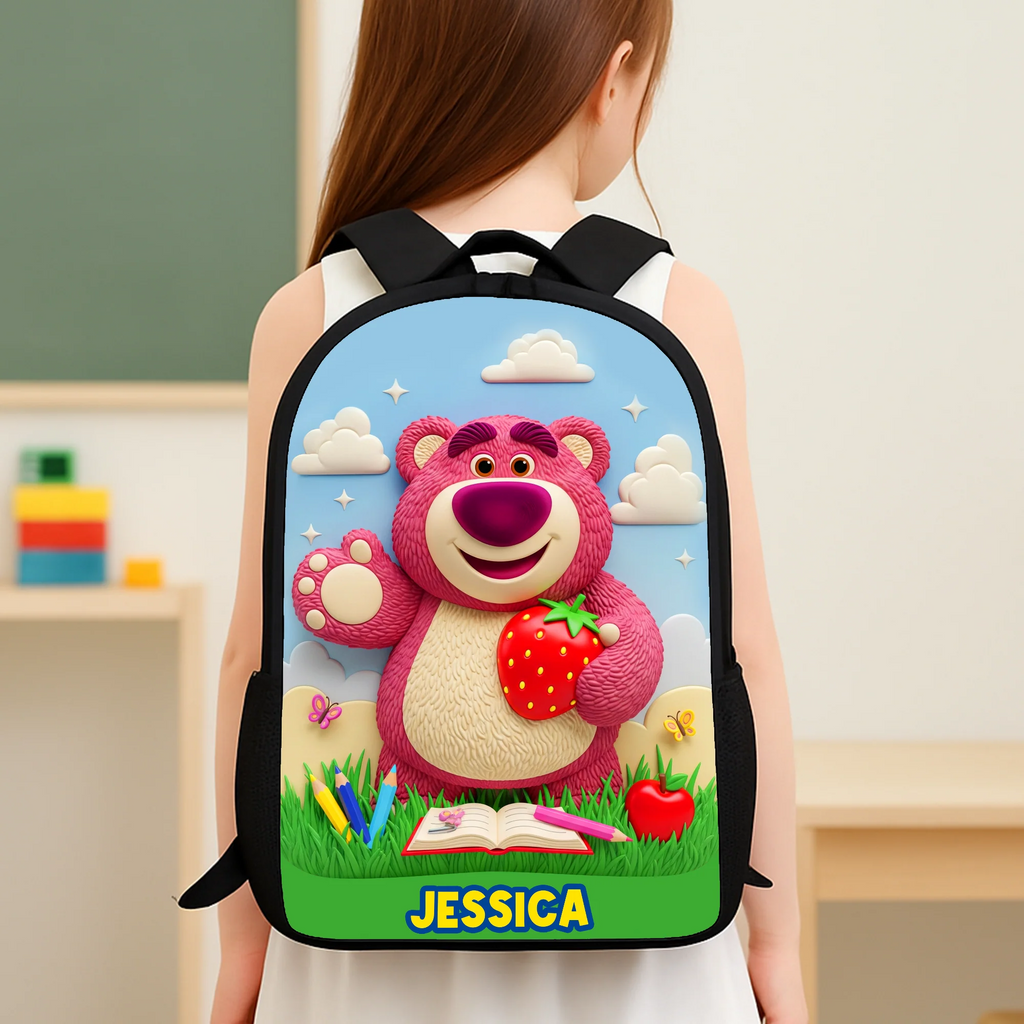 Personalized Cartoon Backpack Lunch Bag Pencil Case Set for Kids