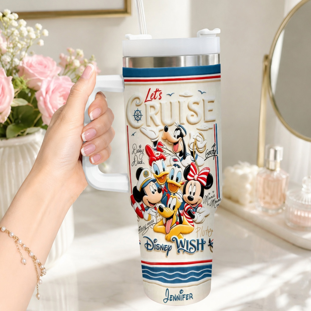 Personalized Disney Cruise Tumbler with 3D Design for Travelers Tumbler GradoCreations