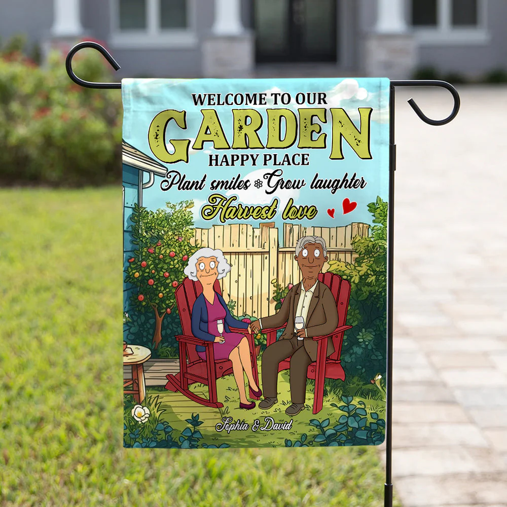 Personalized Gardening Flag Unique Gift for Couple Anniversary