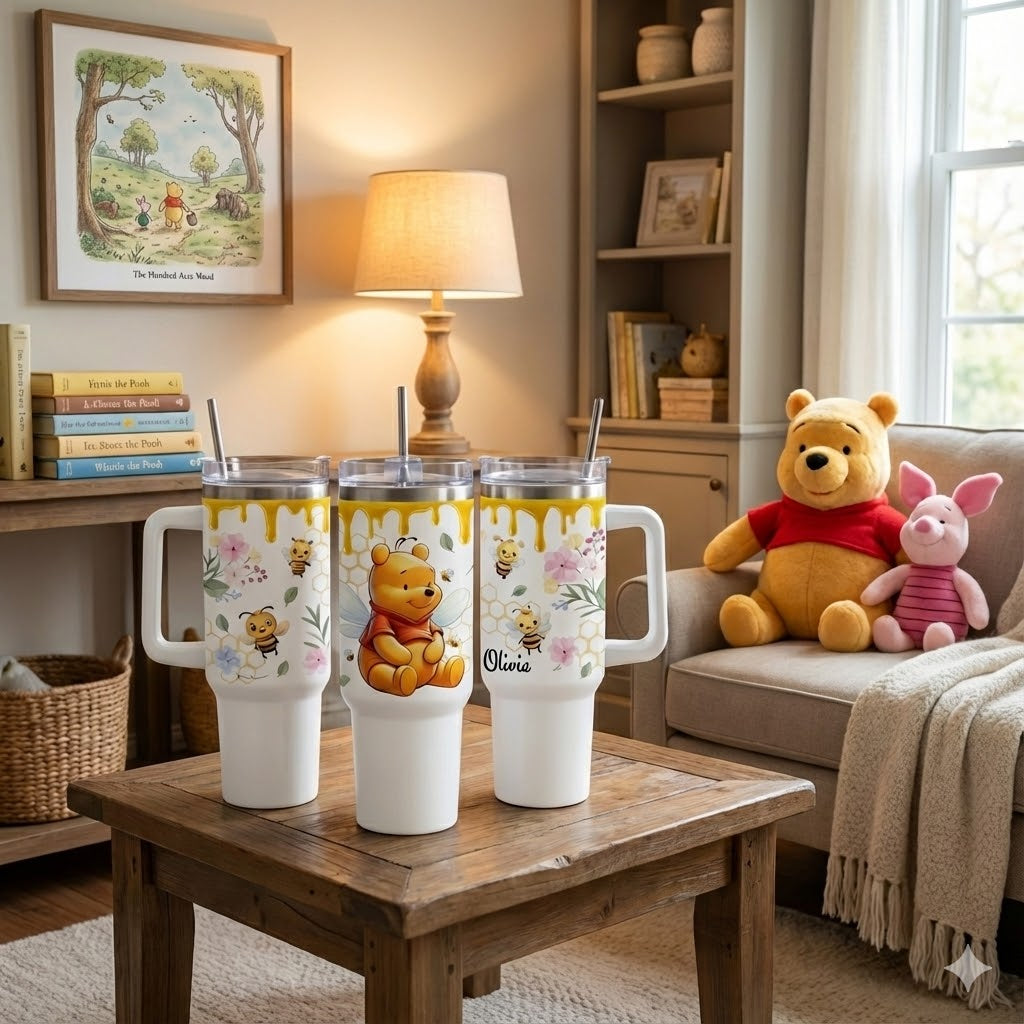 Personalized Honey Bear Tumbler 40oz Custom Name Gift for Fans