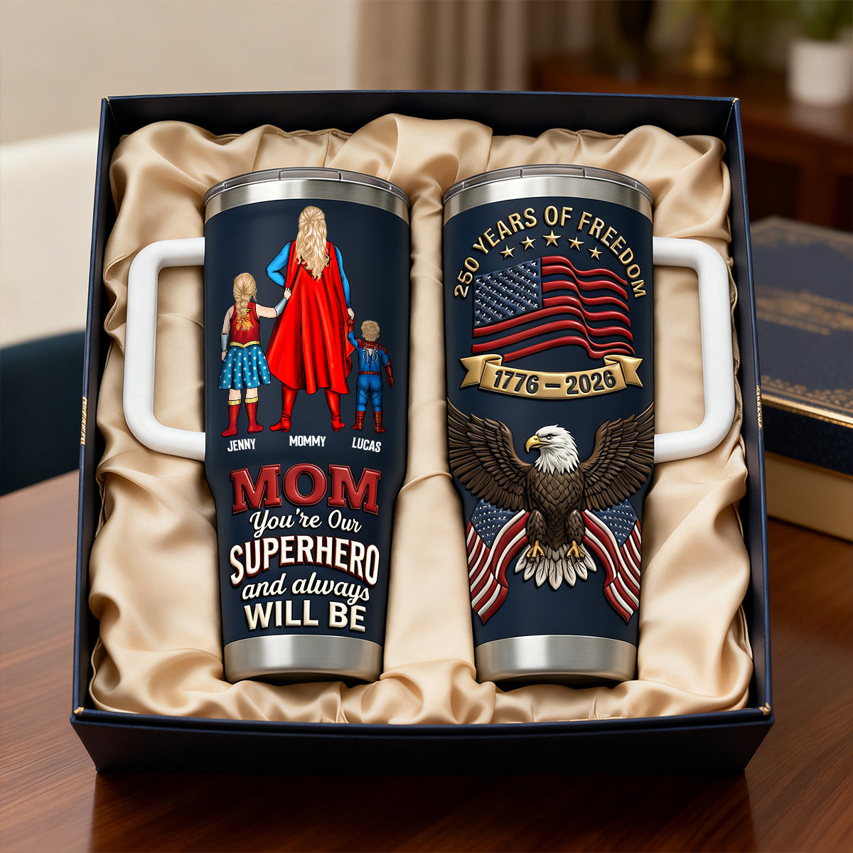 Personalized Freedom Tumbler for Mom and Kids - Custom Family Gift Tumbler GradoCreations