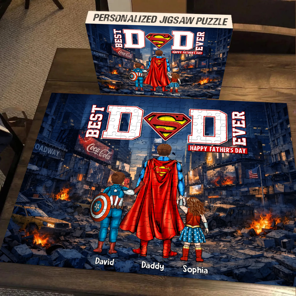 Personalized Best Dad Ever Puzzle Gift for Father's Day