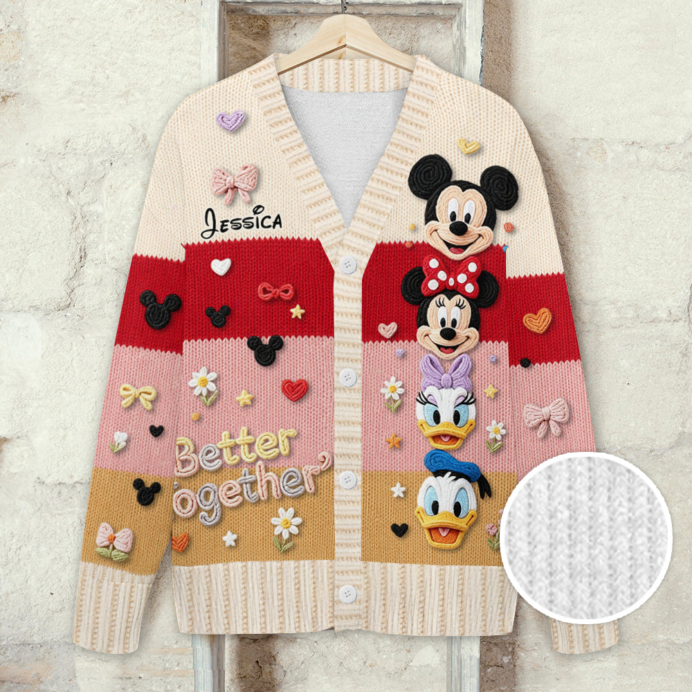 Personalized Knitted Cardigan Magical Friends Gift for Her Cardigan GradoCreations
