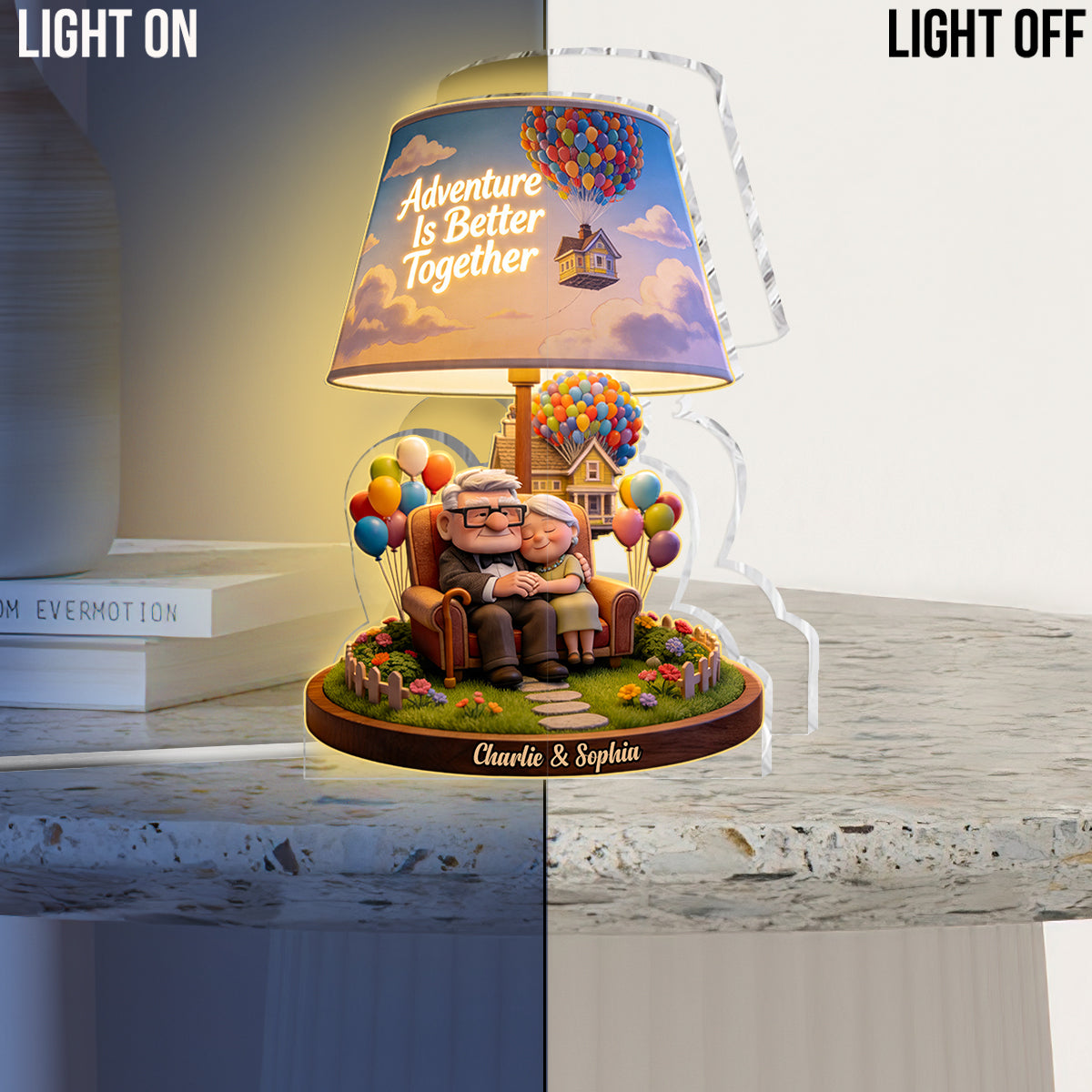 Personalized Adventure Acrylic Light Box Gift for Couples Acrylic Light Box GradoCreations