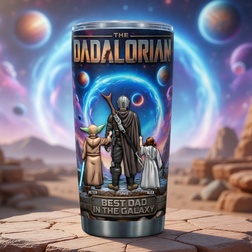 Personalized Dadalorian Tumbler Best Dad Gift for Dad