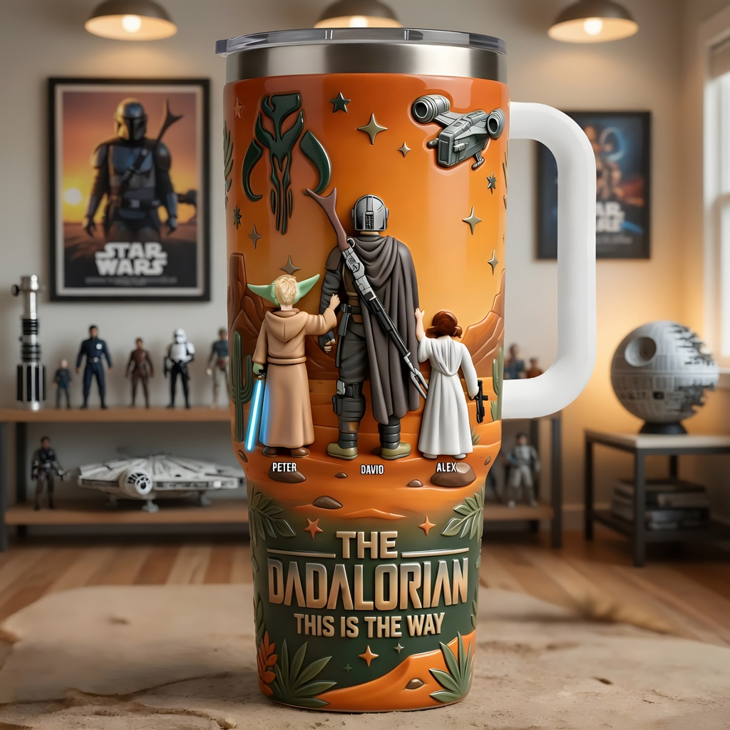 Personalized Dadalorian Tumbler Custom Drinkware Gift for Dad